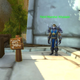 Image of wooden sign featuring a skull and crossbones with a tooltip that reads "Go Away" placed in front of Field Marshal Afrasiabi NPC in World of Warcraft.